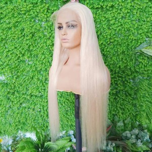 12a perruques de cheveux humains vierges 60 # blanc glace vente en gros 100% cheveux humains transparent HD perruque à dentelle complète - Product Image 1