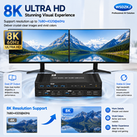Monitor Dual Profesional Hardrock 8K para Conmutador KVM, Concentrador USB 3.0, Aleación de Aluminio, Multi-OS, para Juegos, PC, Creadores y Estaciones de Trabajo