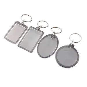 High Quality Blank Keyring Multi Shape Acrylic Key Chain Decorative Clear Plastic Acrylic Photo Keychain Custom