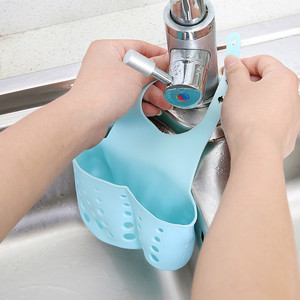 Kitchen <b>Sink</b> Drain <b>Basket</b> Large Blue Storage Organizer For Faucet Mounting - Product Image 1