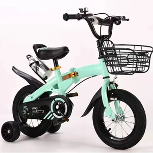 Vélo pliable pour enfants Cadre en acier 2-5 <span class=keywords><strong>ans</strong></span> Garçons Filles Ligne de frein Panier en plastique Roues d'entraînement Selle réglable <span class=keywords><strong>Cadeau</strong></span> - Product Image 2