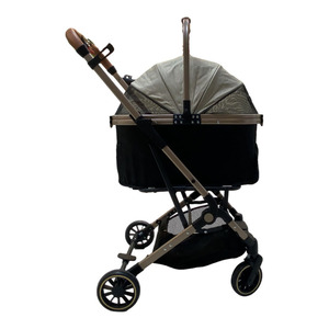Chariot de voyage pliable en aluminium à 4 roues JXB <span class=keywords><strong>pour</strong></span> animaux de compagnie, <span class=keywords><strong>poussette</strong></span> confortable et portable <span class=keywords><strong>pour</strong></span> <span class=keywords><strong>chien</strong></span>, panier de rangement, roues pivotantes à 360° - Product Image 1