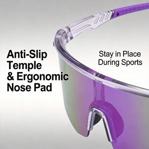 <span class=keywords><strong>Gafas</strong></span> de Ciclismo Personalizables Resistentes al Viento, Media Montura Ligera de PC, Lentes con Revestimiento Anti-Rayas, Lentes de Espejo, Deportivas - Product Image 2