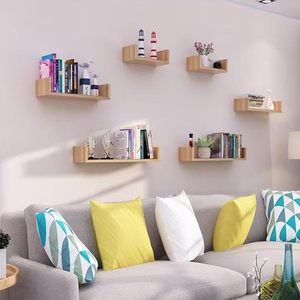 Juego de 3 Estantes Flotantes, Estante Flotante para Libros Montado en la Pared, Estante de Almacenamiento de Madera para Decoración de Pared para Dormitorio, Sala de Estar - Product Image 3