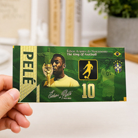 Lionel für Pele Maradona Fußballstar Doppelseitige Goldfolien-Banknote – Sammelbare Fußballkarte 16x7,6cm Fan-Display-Geschenk für