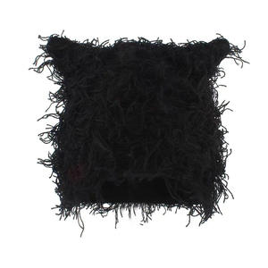 Jakijayi หมวกบีนนี่ดีไซน์หูแมวหมวกแฟชั่นลายพรางมีพู่ถักอบอุ่นสำหรับผู้หญิง - Product Image 3