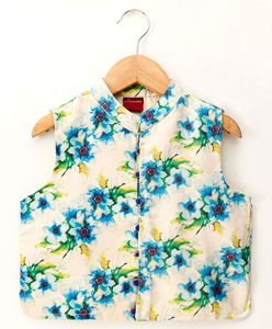 Conjunto de Kurta Verde, Pijama y Chaqueta Estampada de Ropa Tradicional Étnica para Niños Twisha (6 Meses - 8 Años) - Product Image 4