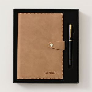 Executive PU Leather A5 Notebook with Button Strap and Pen /Corporate Stationery Gift Box for VIP Client Orders - Product Image 3