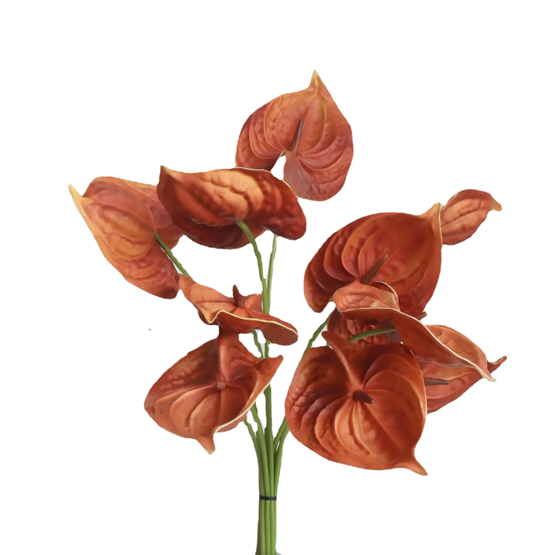 PU simulasi bunga satu cabang anthurium 3D cetakan tangan tata letak pernikahan rumah hotel pengatur dekorasi grosir