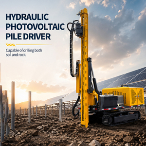Pileuse hydraulique multifonctionnelle pour fermes solaires, centrales éoliennes et la pose de poteaux de garde-corps autoroutiers - Product Image 3