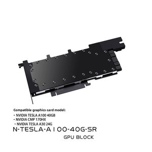 Bloc de refroidissement par eau pour GPU en aluminium <span class=keywords><strong>Bykski</strong></span> N-TESLA-AI00-4OG-SR, design entièrement métallique, pour carte graphique TESLA A100 40 Go - Product Image 1