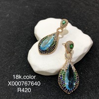 Pendientes Colgantes de Lujo XUPING Jewelry Jingjing con Circonita Sintética, Baño de Oro de 18K, Diseño de Corazón, Flor y Óvalo, para Fiestas y Bodas