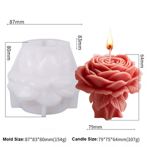 Rose Column Silicone <b>Mold</b> Model S-27 DIY Aromatherapy <b>Candle</b> Plaster Diffuser Stone Car Ornament Made in China - Product Image 5