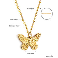 Collier pendentif Yazi étanche en acier inoxydable plaqué or 18 carats PVD avec chaîne à maillons en zircon, style romantique pour femmes et hommes, vente en gros