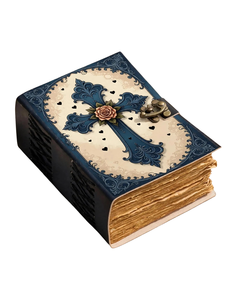Diario Vintage con Cruz, Cuaderno de Oración Cristiano Antiguo, Diario Gótico Floral con Cerradura, Diario de Escritura con Borde Decorativo Hecho a Mano, Regalo - Product Image 2