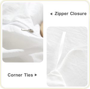 3-teiliges Boho Bohemian Farmhouse Mikrofaser-Bettwäsche-Set - Weiche und Leichte Bettdecke, Einfarbig Weiß mit Pompons - Product Image 6