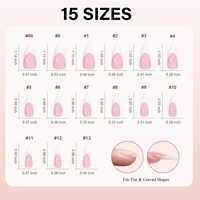 Ongles français roses brillants prêts à poser, forme stiletto longue, 180 pièces, capsules de gel pré-dessinées, 15 tailles, application facile pour salon de manucure, vente en gros