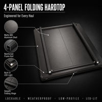 Couverture de benne rigide pliable en trois parties en aluminium pour Ford F150 Tacoma GMC Sierra, étanche, OEM