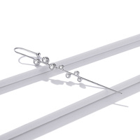 Boucles d'oreilles lustre en argent S925 plaqué platine Style coréen accessoire de mode individuel BSE495
