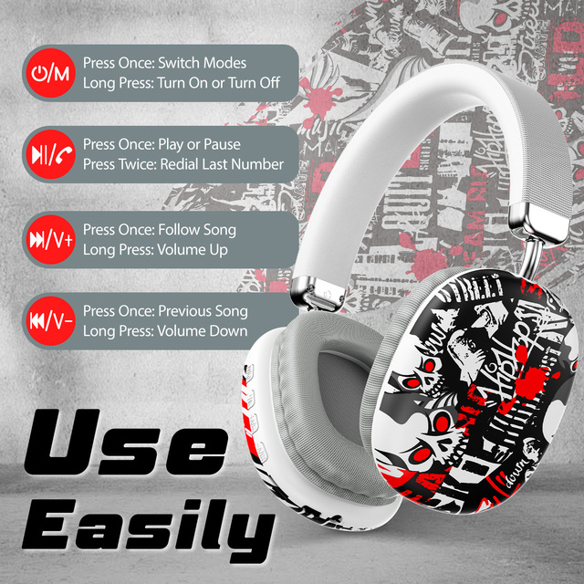 Wireless Over-Ear Headphones 5.3 Earphone Gaming Low Latency Sports Stereo Headset Mobile Phone IPX3 Waterproof Type-C