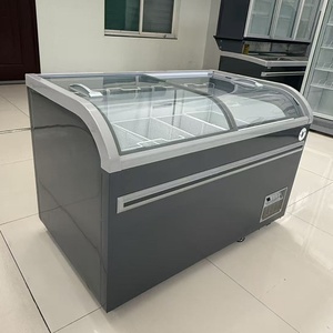 <span class=keywords><strong>Congélateur</strong></span> horizontal commercial à double porte vitrée avec refroidissement direct pour supermarché, épicerie et stockage de crème glacée - Product Image 1