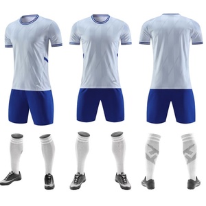 Ensemble de maillot de football personnalisé, uniforme de sport sur mesure avec short, nom et numéro imprimés pour hommes, femmes et jeunes, coton/bambou/spandex - Product Image 3