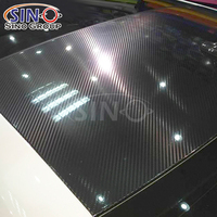 Film adhésif pour voiture sans bulles d'air 2D 3D 4D 5D 6D 7D Noir brillant, film de protection complet pour voiture, vinyle noir en fibre de carbone
