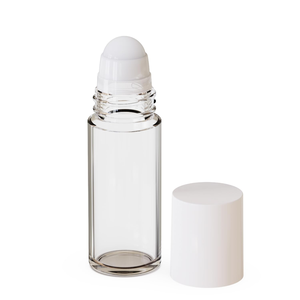 Botella de Vidrio Redonda Recta de 30 ml con Bola Rodante, Ideal para Diseños con Bola, para Antitranspirantes, Masajes Faciales, Aceites Esenciales, con Tapa de Rosca - Product Image 3