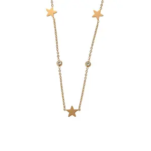 45798 Xuping Jewelry elegant fashion simple all-match design light luxury star 18K gold stainless steel new necklace
