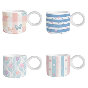 High Quality Tulip Flower Design Espresso <b>Cups</b> <b>Ceramic</b> Colorful Coffee <b>Cup</b> for Daily Use Good Price - Product Image 6