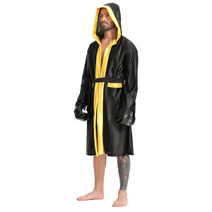 Disfraz de Halloween para Hombre Adulto XJ, Traje de Boxeador, Chaqueta con Capucha Negra, Pantalones Cortos Deportivos - Product Image 1