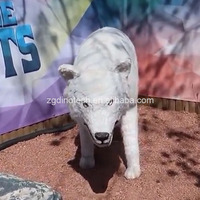 Modèle de loup blanc animatronique sur mesure pour zoo à thème ou robot animal arctique réaliste à vendre