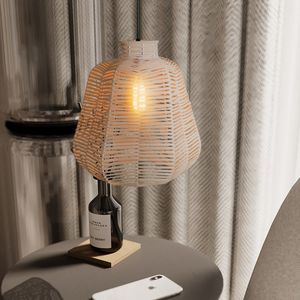 Suspension d'abat-jour en rotin tissé à la main pour décoration intérieure luminaire de plafond naturel pour salon salle à manger - Product Image 3