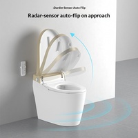 WC intelligent de luxe doré avec siège chauffant, télécommande, chasse d'eau automatique et bidet, à évacuation verticale, design moderne, prix usine