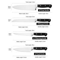 Vente chaude ensemble de couteaux de cuisine professionnels en acier inoxydable manche ABS 7 pièces couteaux Ultra tranchants pour Chefs Chef couteaux à désosser