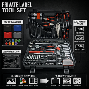 Set Completo di Attrezzi Meccanici di Qualità Superiore con 169 Pezzi, Chiavi a Bussola, Cricchetti, Pinze e Chiavi Esagonali <span class=keywords><strong>per</strong></span> Manutenzione Veicoli - Product Image 6