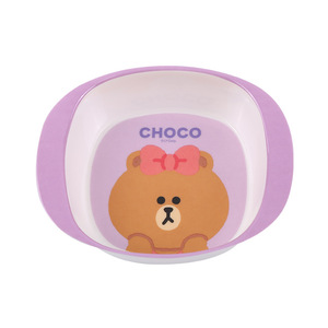 Wu He Choco <b>Bear</b> Kids Melamine Dinner Set Divided Plate Bowl Cup Spoon Fork Cartoon Style Heat Resistant Fresh <b>Cute</b> Design - Product Image 4