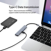 Hub USB-C 7 en 1, Kit de Cable de Datos Multipuerto Tipo-C para Carga PD 2.0, USB 3.1/2.0, Caja Adaptadora de Aleación de Aluminio con Lector de Tarjetas SD y TF