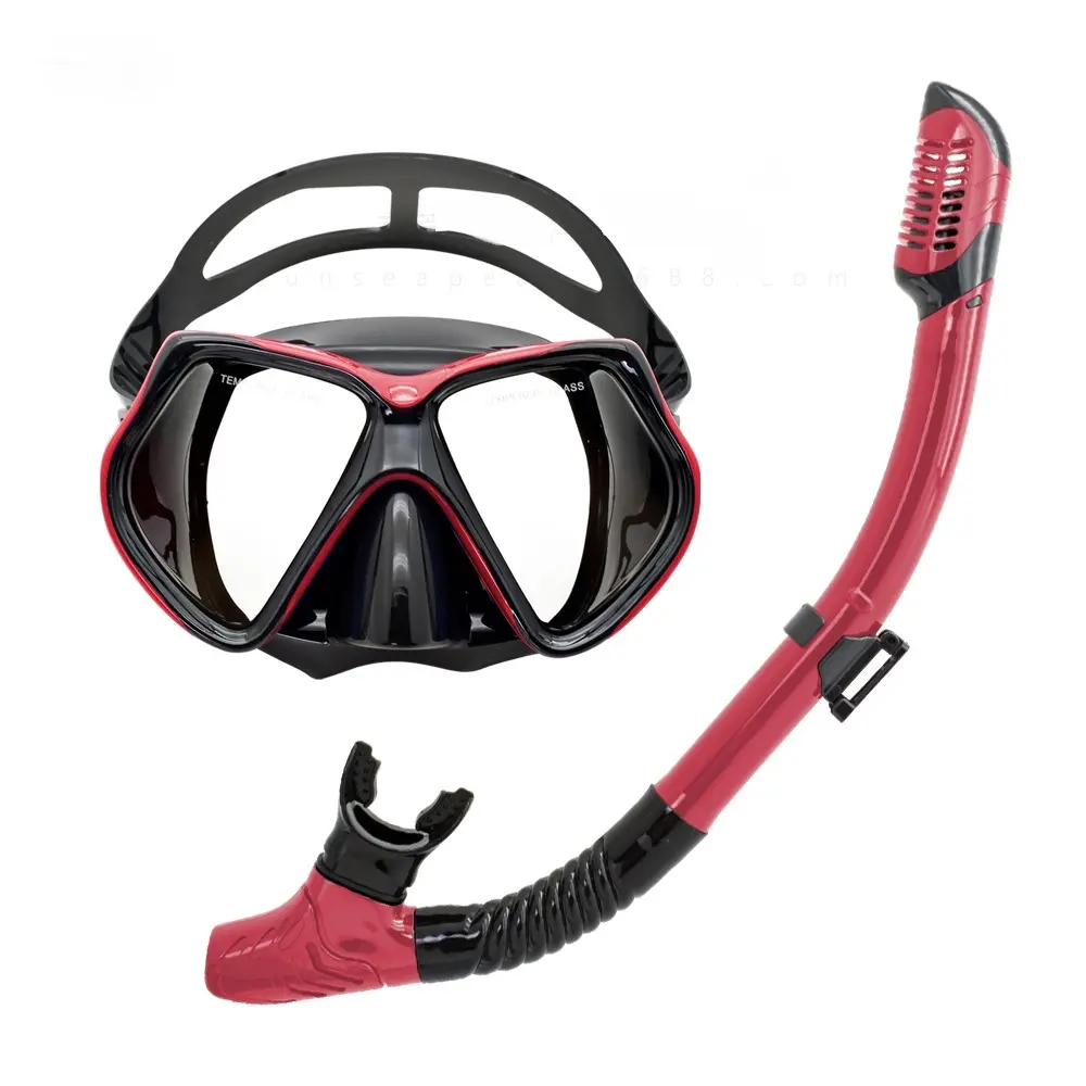 Panoramic Wide Sea-view Diving Mask Snorkel Mask Set Snorkeling Gear- Dry Snorkel and Mask Set