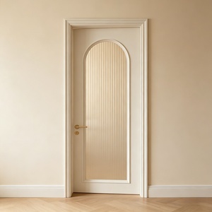 Puertas de Panel Arqueadas de MDF para Interiores de Alta Calidad al por Mayor, Construcción Estable Anti-Deformación, Aislamiento Acústico para Dormitorios de Villas - Product Image 3
