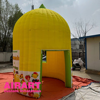 Tente gonflable de kiosque de citron, pièce jaune de cabine de citron d'explosion d'air pour la décoration extérieure de commerce