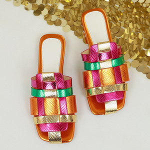 Comercio Exterior Transfronterizo, Comercio Electrónico, Tallas Grandes, Novedad de Verano, Zapatos de Mujer Modernos con Punta Cuadrada de Poliuretano - Product Image 4