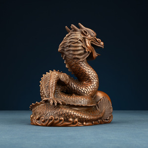 Copper World Bronze Dragon Figurine Zodiac <b>Ornament</b> Home Decoration Table Craft Business Gift Chinese New Year - Product Image 3
