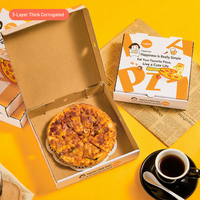 Boîtes à pizza personnalisées imprimées pour les pizzerias, restaurants, livraison à emporter, emballage alimentaire pour une seule portion, recyclables, en carton ondulé