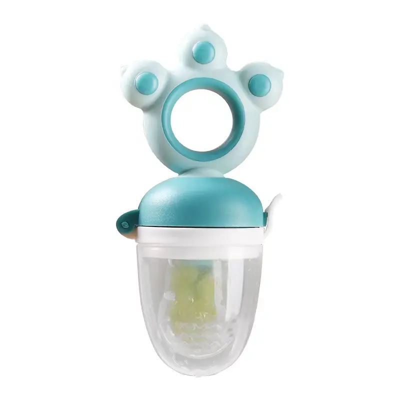 Best Rotatable Bpa Free Fresh Food Feeder With Silicone Pouches Infant Teething Toy Teethers Baby Fruit Feeder Pacifier