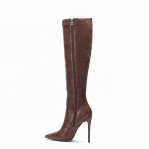 Nuovi <span class=keywords><strong>Stivali</strong></span> da Donna <span class=keywords><strong>con</strong></span> Stampa Animalier, <span class=keywords><strong>Tacco</strong></span> a Spillo e Cerniera Laterale, <span class=keywords><strong>Stivali</strong></span> Alti al Ginocchio per Ufficio, Scuola e Outdoor, Taglia 45 - Product Image 5