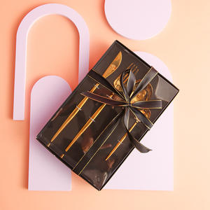 ชุดมีดส้อมช้อนเครื่องเงิน4ชิ้นทำจากสแตนเลสพร้อมกล่องของขวัญ - Product Image 4