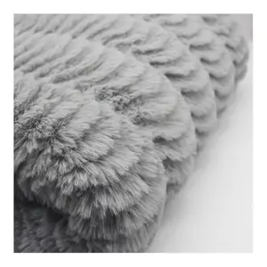 Wholesale Fashion knitted textile, warm super soft pv Sequins embroidery flower faux fur plush fabric for garment for blanket