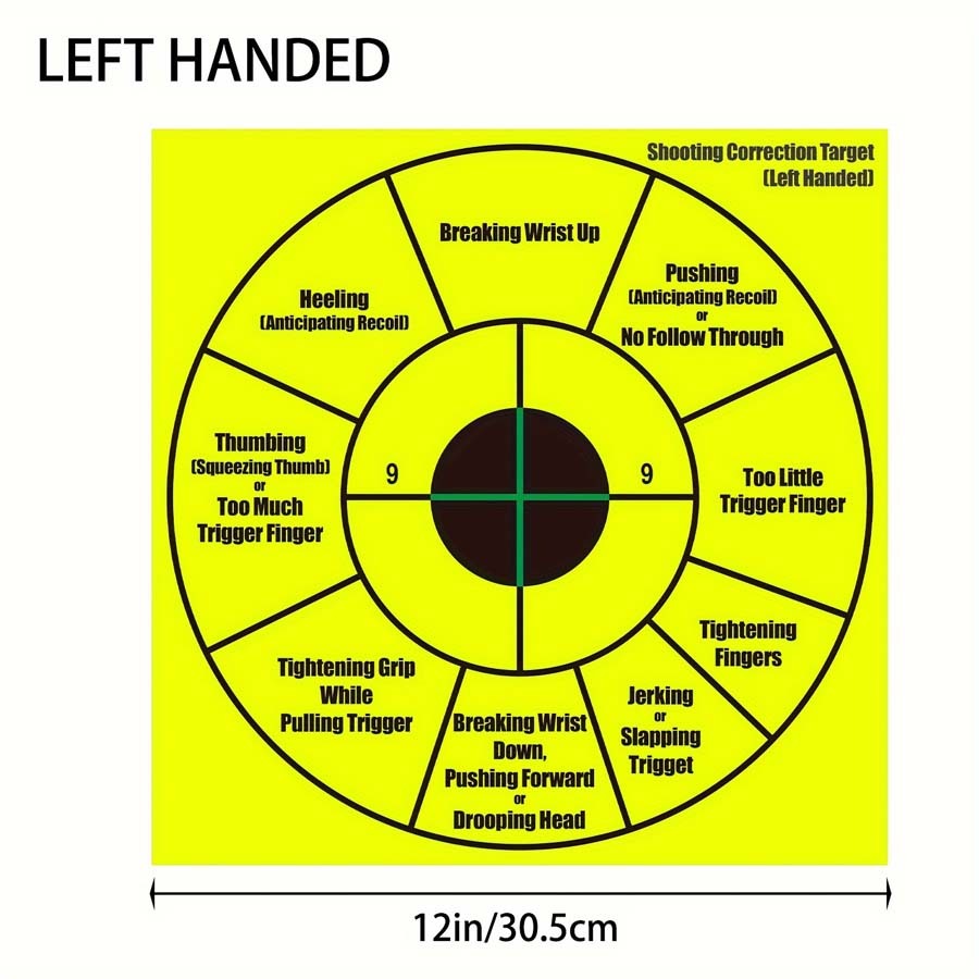 Shooting Position Sticker 12inch Shooting Target Outdoor Training Left/Right Aiming Correction ...