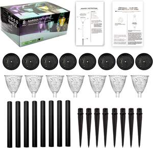 Luz de jardín solar LED RGB de 12V, iluminación LED impermeable para exteriores para jardines, farola solar todo en uno 90 ABS IP65 125 270 - Product Image 6